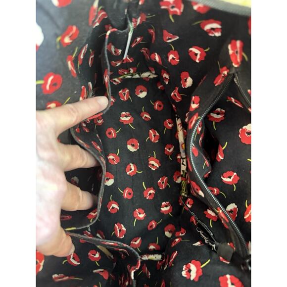 VERA BRADLEY ANGLE TOTE POPPY FIELDS Bag Rolled Handles Retired Pattern‎ - Picture 12 of 14
